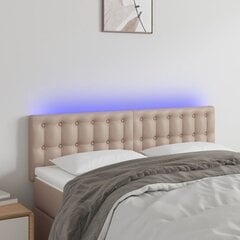 vidaXL LED-voodipeats, Cappuccino, 144x5x78/88 cm kunstnahk hind ja info | Voodid | kaup24.ee