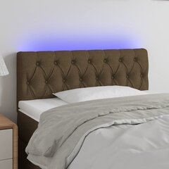 vidaXL LED-voodipeats, tumepruun, 90x7x78/88 cm, kangas цена и информация | Кровати | kaup24.ee