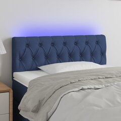 vidaXL LED-voodipeats, sinine, 90x7x78/88 cm, kangas цена и информация | Кровати | kaup24.ee