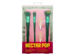 Набор кистей для макияжа Real Techniques Nectar Pop Glazed Daze, 3 шт. + 2 заколки для волос цена и информация | Кисти для макияжа, спонжи | kaup24.ee