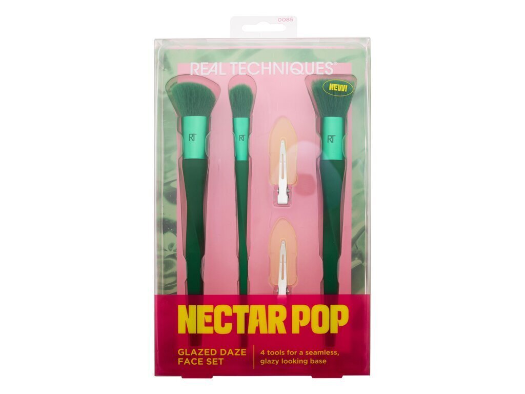 Meigipintslite komplekt Real Techniques Nectar Pop Glazed Daze, 3 tk + 2 juukseklambrit цена и информация | Meigipintslid, -käsnad | kaup24.ee