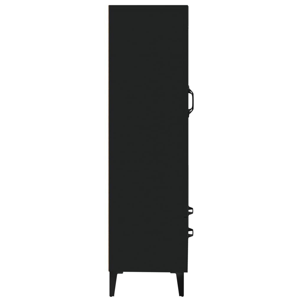 vidaXL kõrge kapp, must, 70 x 31 x 115 cm, tehispuit цена и информация | Kummutid | kaup24.ee