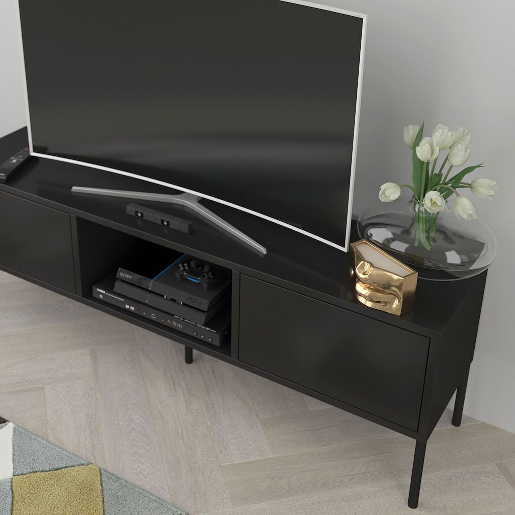 Must kaasaegne tv laud Dancan MIRKA / 130 cm lai hind ja info | TV alused | kaup24.ee