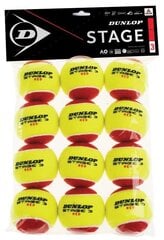 Упаковка красных теннисных мячиков Dunlop Stage 3", 12 шт. цена и информация | Товары для большого тенниса | kaup24.ee
