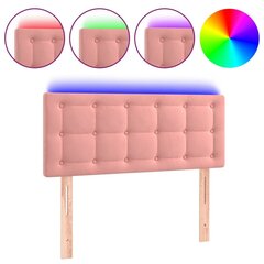 vidaXL LED-voodipeats, roosa, 80x5x78/88 cm, samet hind ja info | Voodid | kaup24.ee