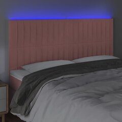 vidaXL LED-voodipeats, roosa, 200x5x118/128 cm, samet hind ja info | Voodid | kaup24.ee