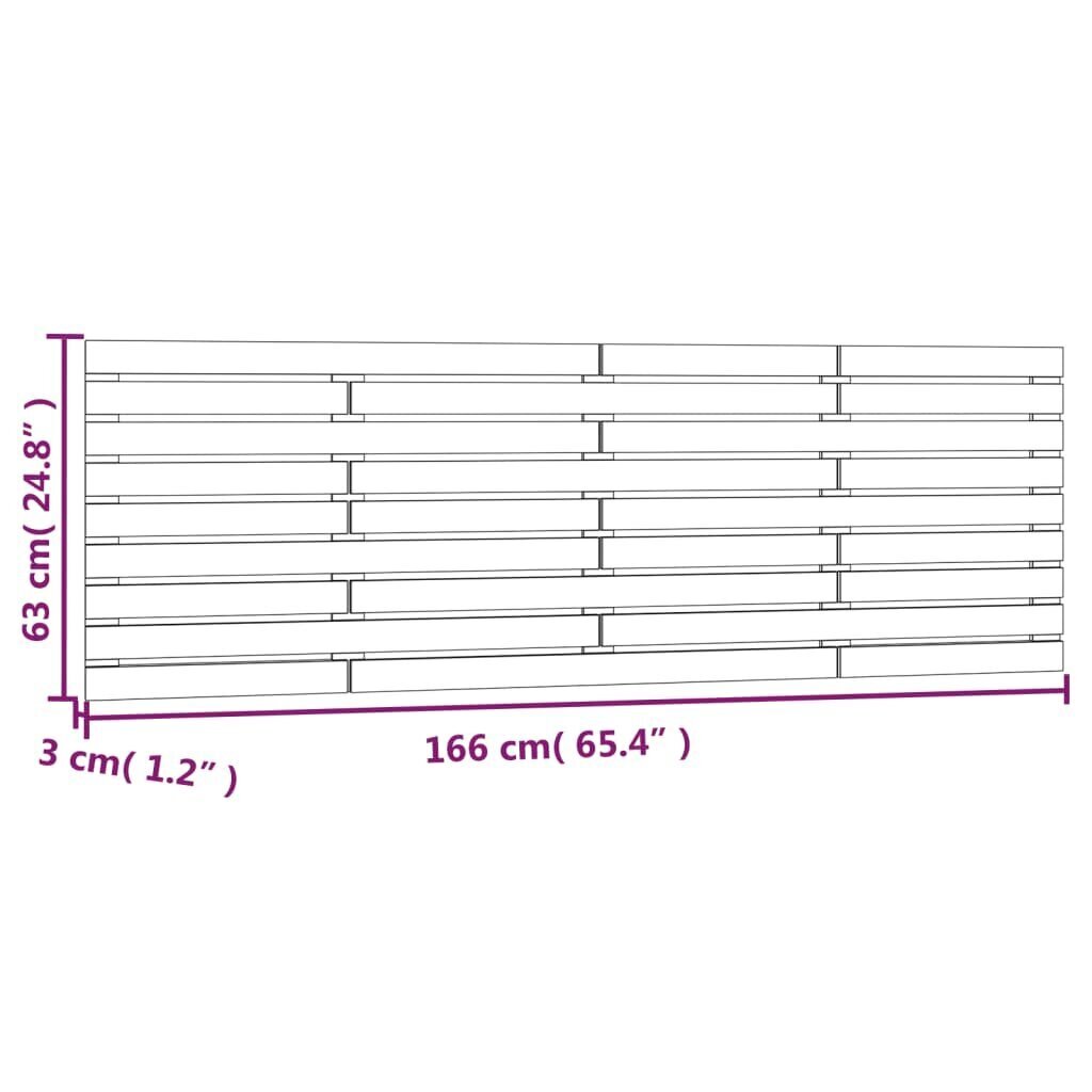 vidaXL seinale kinnitatav voodipeats, must, 166x3x63 cm, männipuit hind ja info | Voodid | kaup24.ee