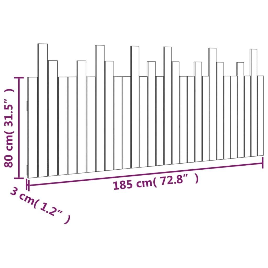 vidaXL seinale kinnitatav voodipeats, meepruun, 185x3x80 cm, männipuit цена и информация | Voodid | kaup24.ee