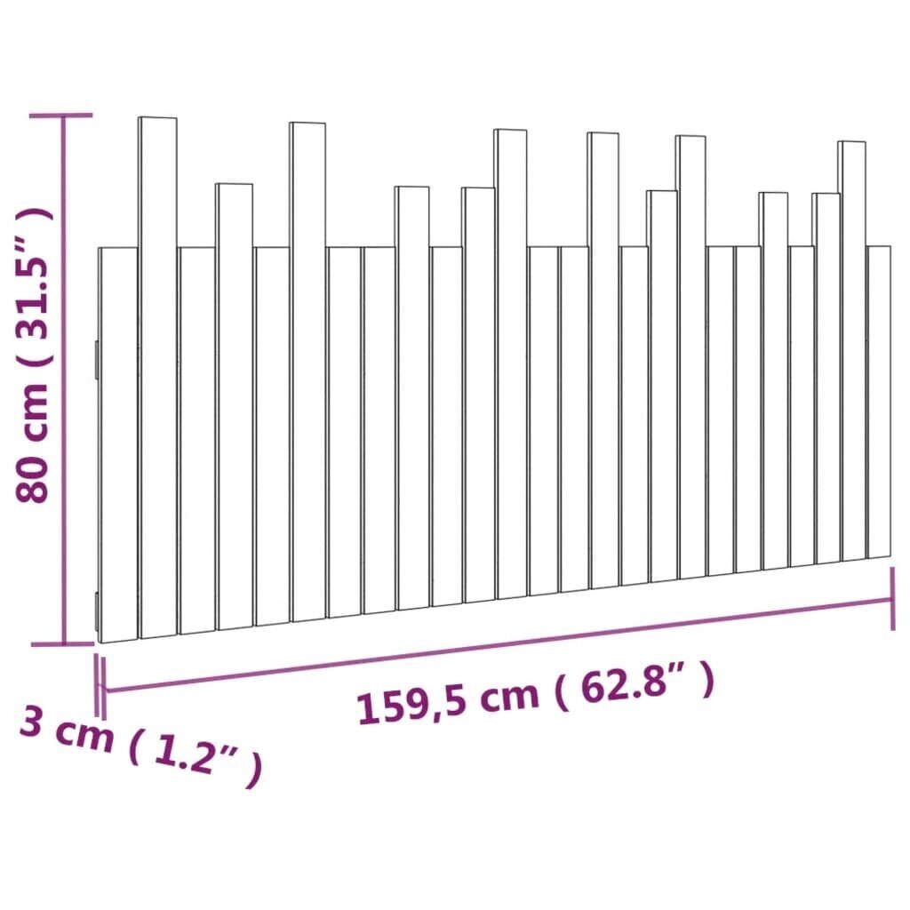 vidaXL seinale kinnitatav voodipeats, meepruun, 159,5x3x80cm männipuit цена и информация | Voodid | kaup24.ee