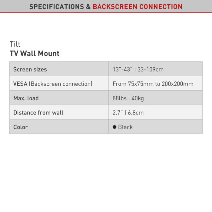 Teleri seinakinnitus Barkan AL21, 13"-43", 40 kg, 200x200 mm цена и информация | Teleri seinakinnitused ja hoidjad | kaup24.ee