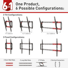 Настенное крепление Barkan AL41T для ТВ, 13"-90", 60 кг, 600x400 мм цена и информация | Кронштейны и крепления для телевизоров | kaup24.ee