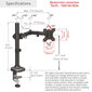 Monitori lauakinnitus Barkan M121T, 13"-32", 6.5 kg, 100x100 mm цена и информация | Teleri seinakinnitused ja hoidjad | kaup24.ee