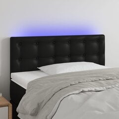 vidaXL LED-voodipeats, must, 90x5x78/88 cm, kunstnahk цена и информация | Кровати | kaup24.ee