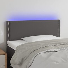 vidaXL LED-voodipeats, hall, 100x5x78/88 cm, kunstnahk hind ja info | Voodid | kaup24.ee
