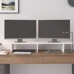 vidaXL monitorialus, valge, 100x27x15 cm, männipuit цена и информация | Кронштейны для монитора | kaup24.ee