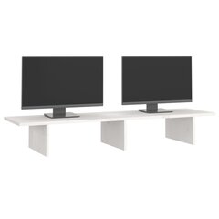 vidaXL monitorialus, valge, 100x27x15 cm, männipuit hind ja info | Monitori hoidjad | kaup24.ee