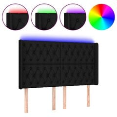 vidaXL LED-voodipeats, must, 163x16x118/128 cm, kangas цена и информация | Кровати | kaup24.ee