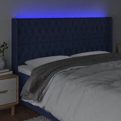 vidaXL LED-voodipeats, sinine, 183x16x118/128 cm, kangas цена и информация | Кровати | kaup24.ee