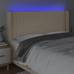 Изголовье со светодиодной подсветкой, кремовое, 203x16x118/128 см цена и информация | Кровати | kaup24.ee
