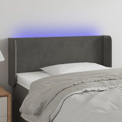 vidaXL LED-voodipeats, tumehall, 83x16x78/88 cm, samet hind ja info | Voodid | kaup24.ee