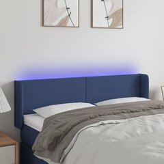 vidaXL LED-voodipeats, sinine, 147x16x78/88 cm, kangas hind ja info | Voodid | kaup24.ee