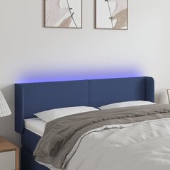 vidaXL LED-voodipeats, sinine, 147x16x78/88 cm, kangas цена и информация | Кровати | kaup24.ee