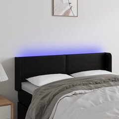 vidaXL LED-voodipeats, must, 147x16x78/88 cm, kunstnahk hind ja info | Voodid | kaup24.ee