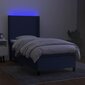 vidaXL kontinentaalvoodi madrats ja LED, sinine, 90x190 cm, kangas цена и информация | Voodid | kaup24.ee
