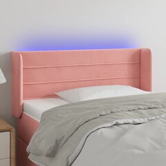 Изголовье со светодиодной подсветкой, бархат, 93x16x78/88 см, розовое цена и информация | Кровати | kaup24.ee