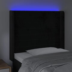 vidaXL LED-voodipeats, must, 103x16x118/128 cm, samet hind ja info | Voodid | kaup24.ee
