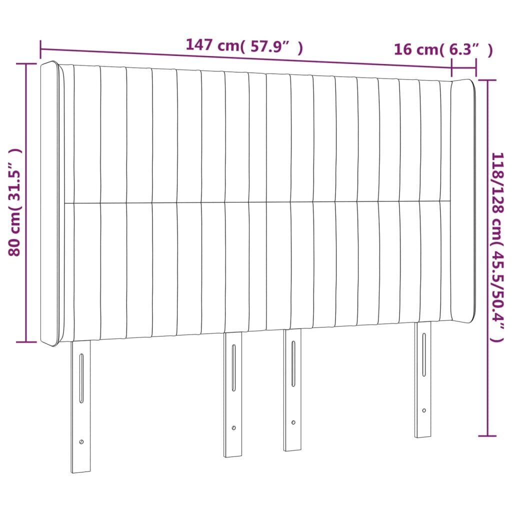 vidaXL LED-voodipeats, tumesinine, 147x16x118/128 cm, samet hind ja info | Voodid | kaup24.ee