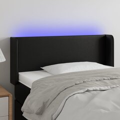 vidaXL LED-voodipeats, must, 83x16x78/88 cm, kunstnahk цена и информация | Кровати | kaup24.ee