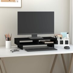 vidaXL monitorialus, must, 60 x 27 x 14 cm, männipuit hind ja info | Monitori hoidjad | kaup24.ee