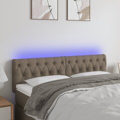 vidaXL LED-voodipeats, pruunikashall, 160x7x78/88 cm, kangas цена и информация | Кровати | kaup24.ee