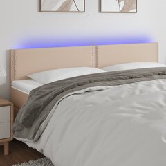 vidaXL LED-voodipeats Cappuccino 180x5x78/88 cm kunstnahk цена и информация | Кровати | kaup24.ee