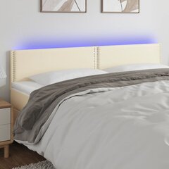 vidaXL LED-voodipeats, kreemjas, 180x5x78/88 cm, kunstnahk hind ja info | Voodid | kaup24.ee