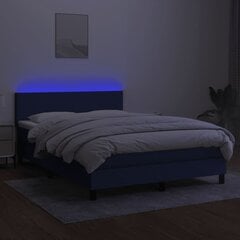 vidaXL kontinentaalvoodi madrats ja LED, sinine, 140x200 cm, kangas hind ja info | Voodid | kaup24.ee