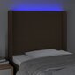 vidaXL LED-voodipeats, tumepruun, 103x16x118/128 cm, kangas цена и информация | Voodid | kaup24.ee