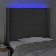 vidaXL LED-voodipeats, must, 103x16x118/128 cm, kangas hind ja info | Voodid | kaup24.ee