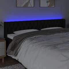 vidaXL LED-voodipeats, must, 183x16x78/88 cm, kangas цена и информация | Кровати | kaup24.ee