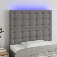 vidaXL LED-voodipeats, tumehall, 80x5x118/128 cm, kangas hind ja info | Voodid | kaup24.ee