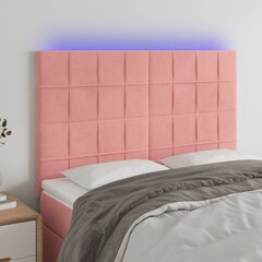 vidaXL LED-voodipeats, roosa, 144x5x118/128 cm, samet hind ja info | Voodid | kaup24.ee