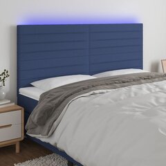 vidaXL LED-voodipeats, sinine, 200x5x118/128 cm, kangas цена и информация | Кровати | kaup24.ee