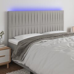 vidaXL LED-voodipeats, helehall, 160x5x118/128 cm, kangas hind ja info | Voodid | kaup24.ee