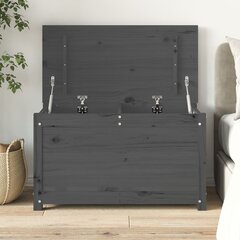 vidaXL hoiukast, hall, 80 x 40 x 45,5 cm, männipuit hind ja info | Hoiukastid ja -korvid | kaup24.ee