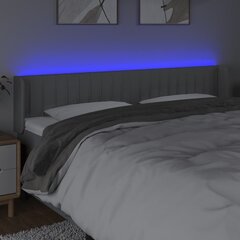 vidaXL LED-voodipeats, helehall, 183x16x78/88 cm, kangas hind ja info | Voodid | kaup24.ee