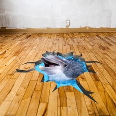 3D armas delfiinide vinüülpõrandakleebis – 120x73cm hind ja info | Seinakleebised | kaup24.ee