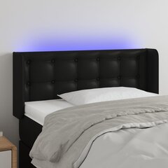 Изголовье со светодиодом, черное, 103x16x78/88 см цена и информация | Кровати | kaup24.ee