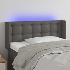 vidaXL LED-voodipeats, hall, 93x16x78/88 cm, kunstnahk hind ja info | Voodid | kaup24.ee