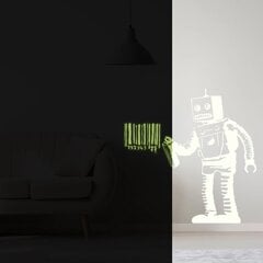 Светящаяся в темноте виниловая наклейка на стену Banksy робот и штрихкод Светоотражающий стикер Декор интерьера - 120 х 120 см цена и информация | Декоративные наклейки | kaup24.ee